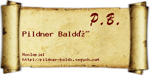 Pildner Baldó névjegykártya